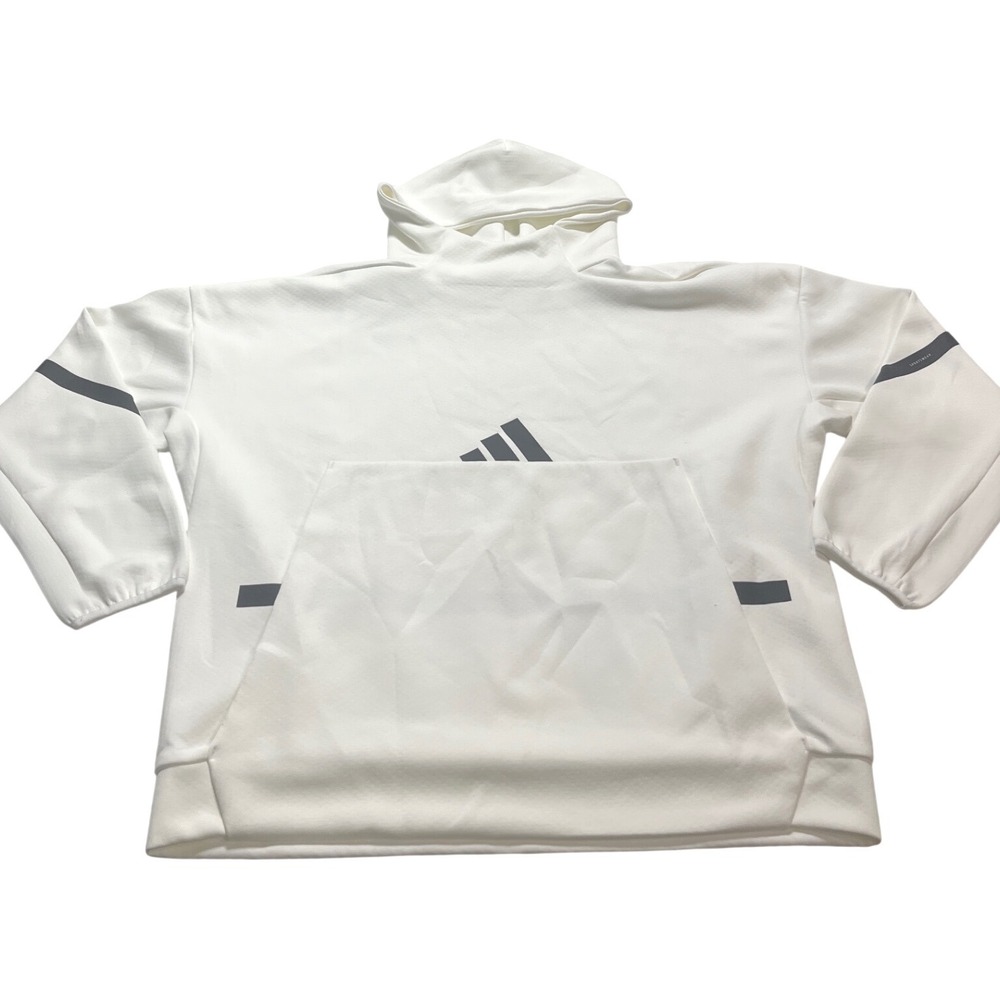 Adidas Sportswear Men White Oversized Hoodie High Neck Logo See‎ Description